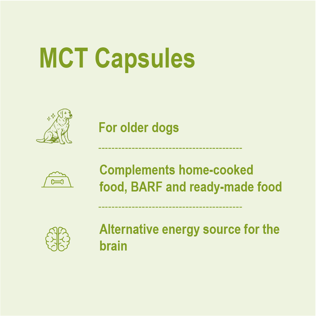 MCT Capsules for Dogs - Coconut Oil Brain & Energy Support, 90 Capsules