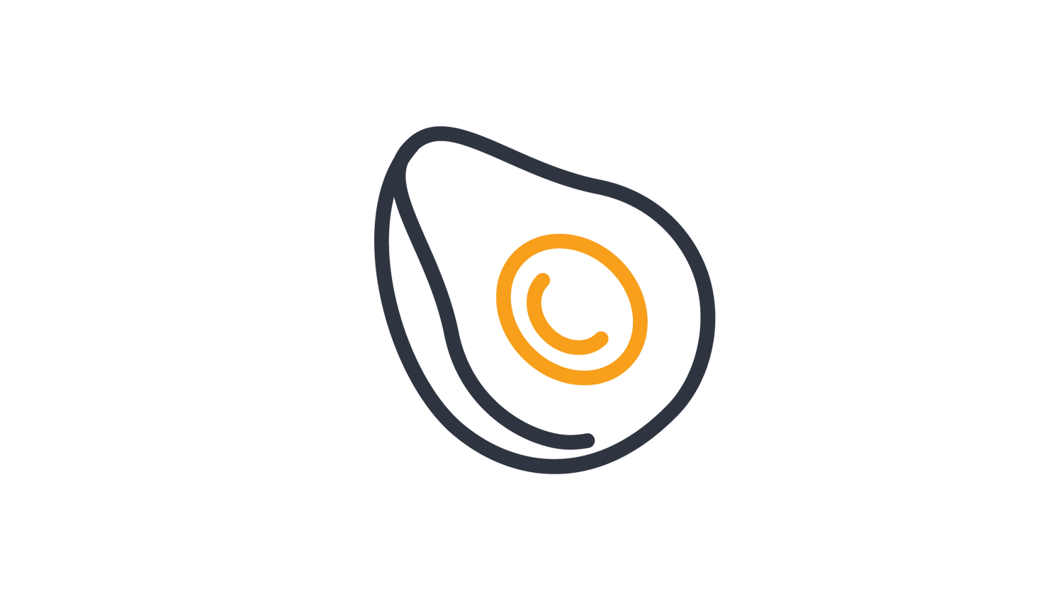 Icon of an halved avocado with the stone still in it