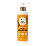 White bottle of RUBY REESE MIMOSA BLOSSOM DOG SHAMPOO with a pump dispenser and a yellow label with white and black text