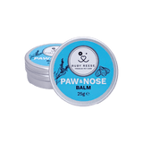 Small flat aluminium RUBY REESE PAW & NOSE BALM tin with a light blue label on top of the lid